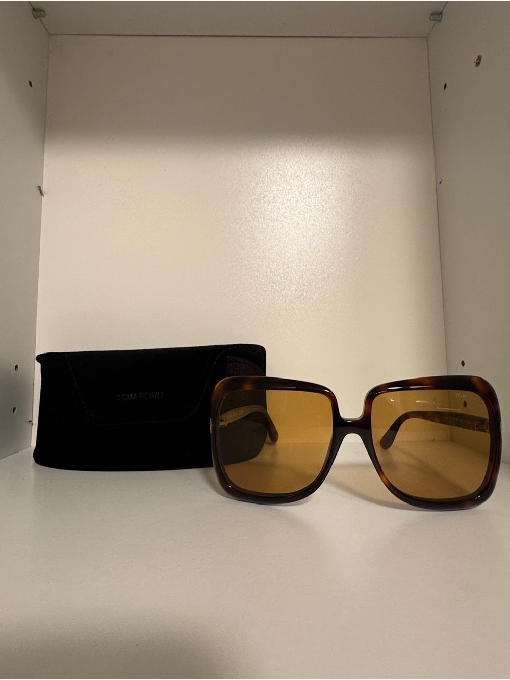 Tom Ford Brown Tortoiseshell Oversized Square Sunglasses